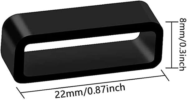 22mm Urholder til Urrem, Udskiftningsholder til Urrem, Loop til Urrem til Mænd og Kvinder, Sort, 6 stk.