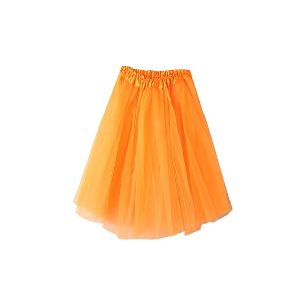 Mardi Gras Costume kvinnlig plisserad gasväv kort kjol Danskjol för vuxna Orange