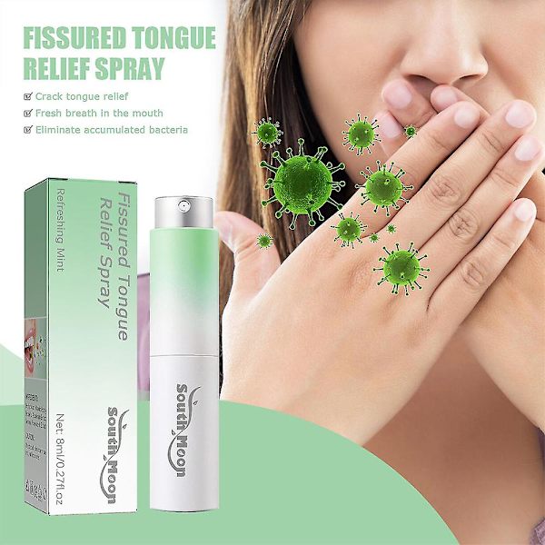 Fissurerad Tungspray - Snabb Lindring av Sprucken Tung & Fräsch Andedräkt 2pcs
