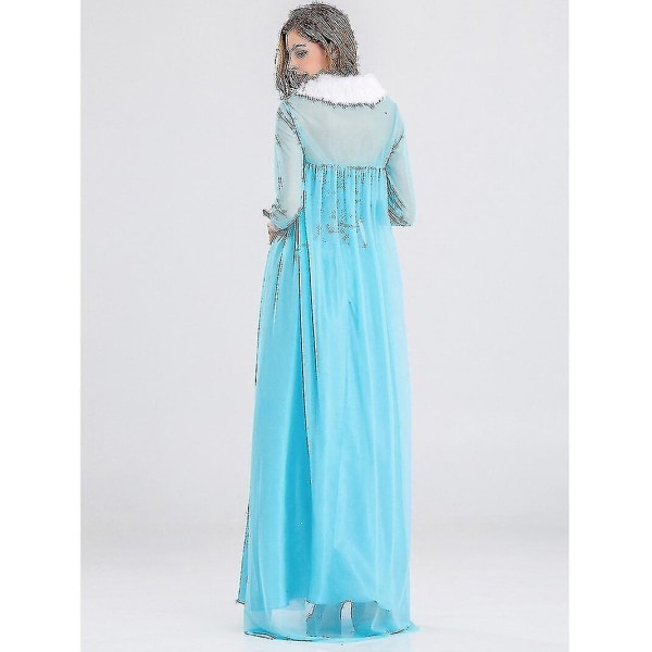 Helt nyt Halloween-kostume til kvinder - Lang kappe og kjole sæt - Elsa prinsessekjole til voksne 2XL