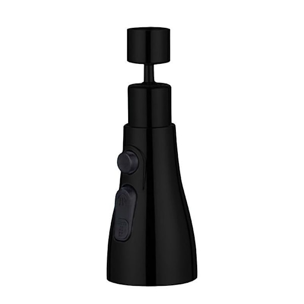 360° Roterande Kranförlängare Luftare 3 Lägen ABS Vattenbesparande Munstycke Spruta Anti-Stänk Filter Badrum Kökskran Bubblare [DB] black