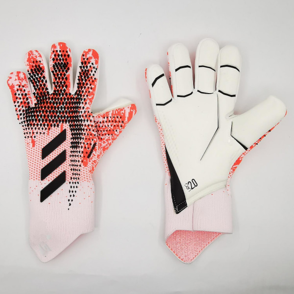 Professionelle silikonegummi Vandtætte skridsikre handsker Latex fodboldmålmandshandsker for voksne børn #1 pink and white 10