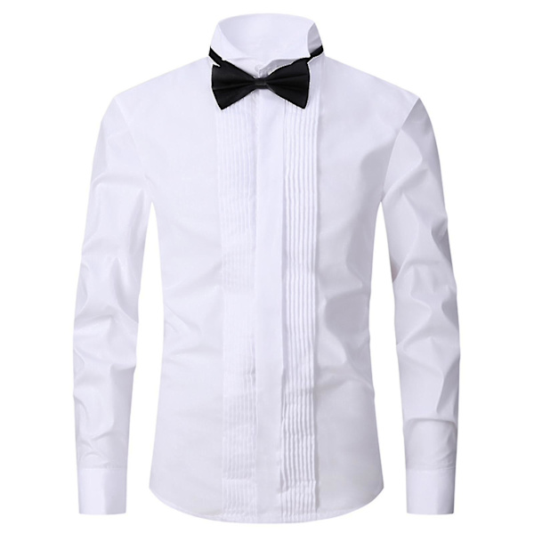 Miesten Pukeutumispaita Tuxedo-Kauluksella Hääparin Puku Bestmanin Puku Hääpaita Mies White XXL