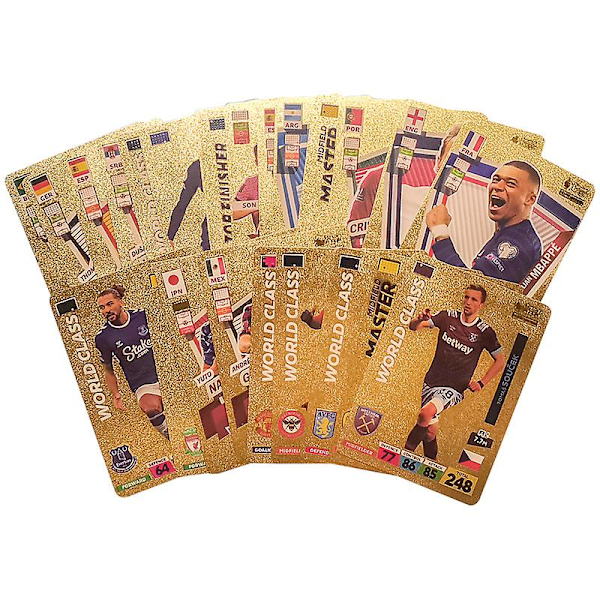 Verdens fodboldstjerner 55 stk. limited edition plastik fodboldspillerkort (FMY) Gold