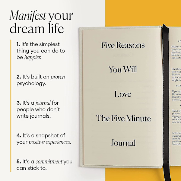 Intelligent Change: The Five Minute Journal - Daglig for lykke, mindfulness og refleksjon - Udatert livsplanlegger (baifus)