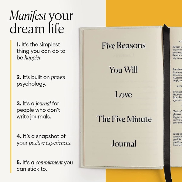 Intelligent endring: The Five Minute Journal - Daily For Happiness, Mindfulness, And Reflection - Udatert Life Planner (baifus)
