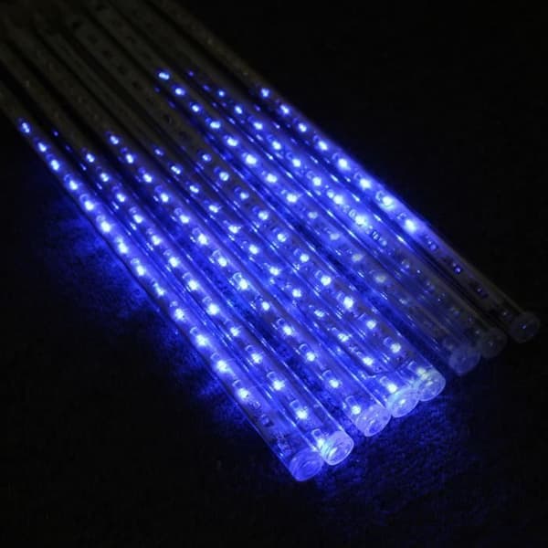 Ljusslinga - 8 rör 30 cm - Blå LED - Vattentät - Blinkande