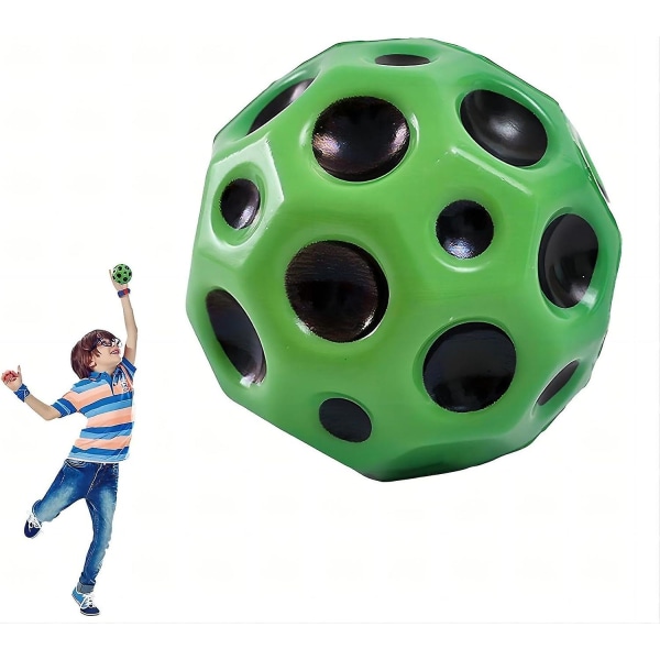 Rumbolde Ekstrem høje hoppende bolde og poplyde Meteor Rumboldlegetøj,gummi hoppebold Sansebold,sportstræningsbold til indendørs udendørs leg, green