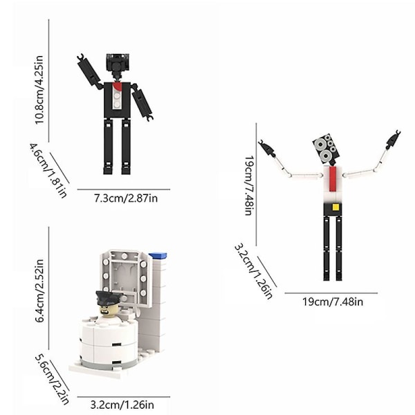 Skibidi Toalettmannen Vs. Monitor Byggklossar Ljudmannen Och Kameramannen Leksaker