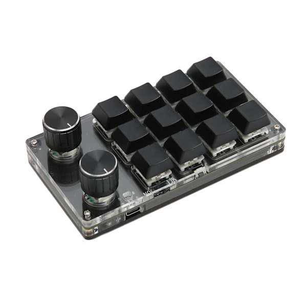 12 Keys Mini Keypad USB Bluetooth Blue Switch Programmable Gaming Office Media Black