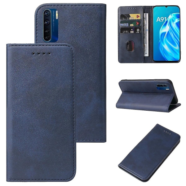 For Oppo A91 Magnetic Closure Leather Phone Case