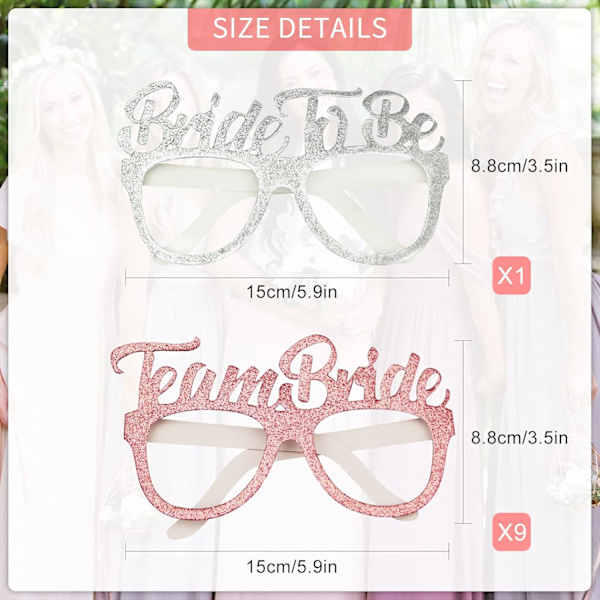 10-pakk Möhippo Lasit Kiiltävä Rose Gold Team Bride Lasit Morsian Olla Lasit Hen do Tarvikkeet Hen do Night Party Pelit Kuva rekvisiitat Tarvikkeet