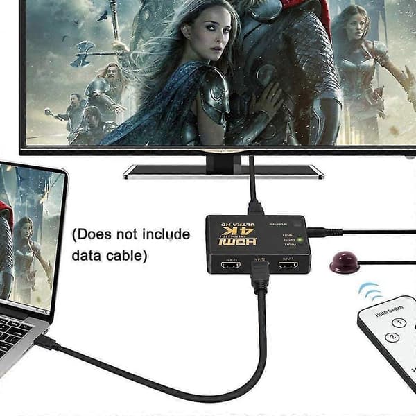 HDMI Switch 4K, intelligent 5-portars HDMI-switch, splitter, stöder 4K, Full HD 1080p, 3D med fjärrkontroll