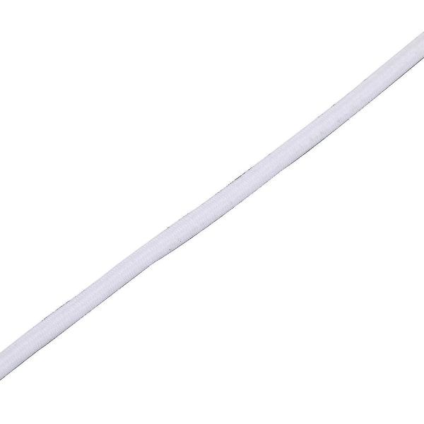 4 mm bredt elastisk bånd, rund elastisk ledning White 50m
