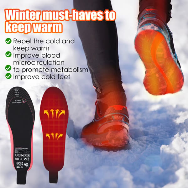 Rechargeable Heated Insoles, Precise Temperature Control Foot Warmers with