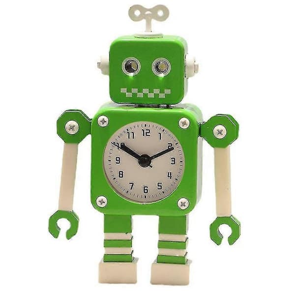 Herätyskello lapsille, robottiherätyskello, analogiset herätyskellot lapsille White