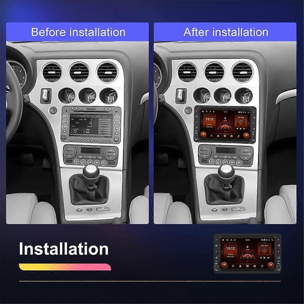 För Alfa Romeo 159 2004-2011 Android 7 tums bilradio 2G+64G 2Din Black