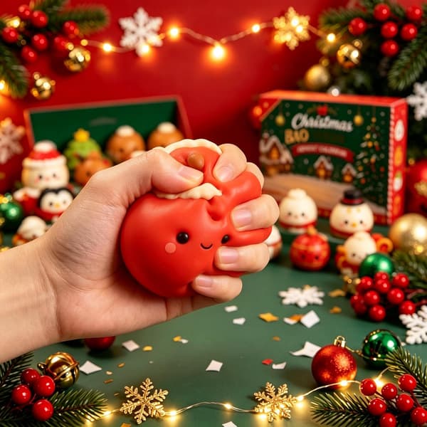 Adventskalender 2026 Jul-Squishies Fidget-leker, 24 dagers nedtelling