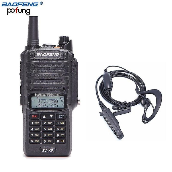 Baofeng UV-XR IP67 Vattentät Dubbelbands Amatörradio UVXR 4800mah 10W Kraftfull Walkie Talkie 10km Lång Räckvidd Tvåvägs Handhållen Radio Add headset