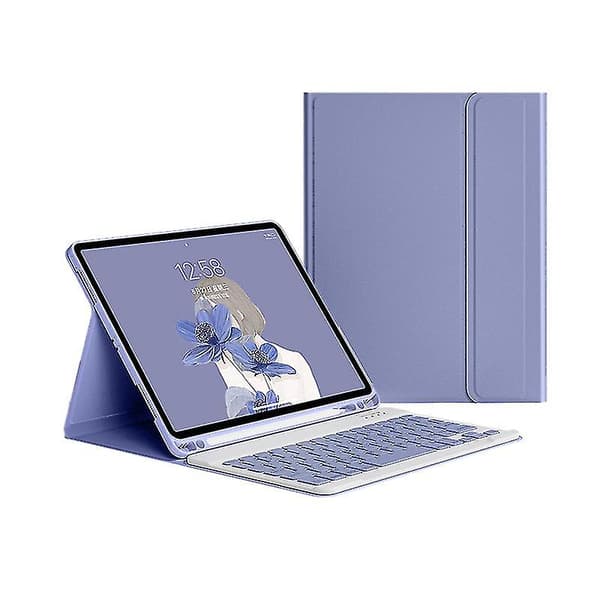 Fodral med tangentbord för iPad 9:e, 8:e, 7:e generationen 10,2 tum 2021, 2020, 2019 Purple