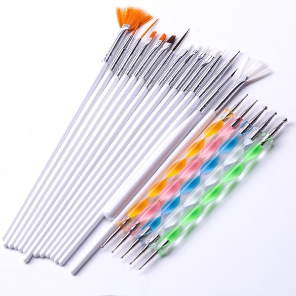 20-pack - Brushes for nails / Nail - Nail brushes white