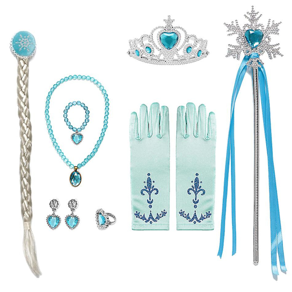 Paryk Cosplay Anna Elsa Pige Disney Frozen Prinsesse Rød Ariel Lille Havfrue Hårtilbehør Belle Jasmine Rapunzel Elsa Sets A