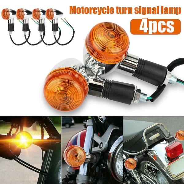 4 stk. Motorsykkel Blinklys Gule Lys LED-indikator For
