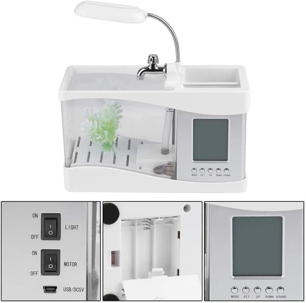 Akvarium Multifunksjonell USB Oppladbar Skrivebordselektronisk Akvarium