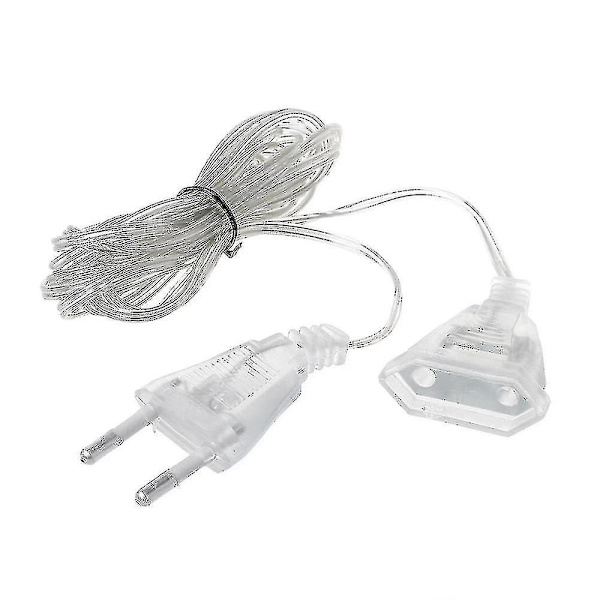 5m Förlängningskabel Transparent Standard Ström EU Plug