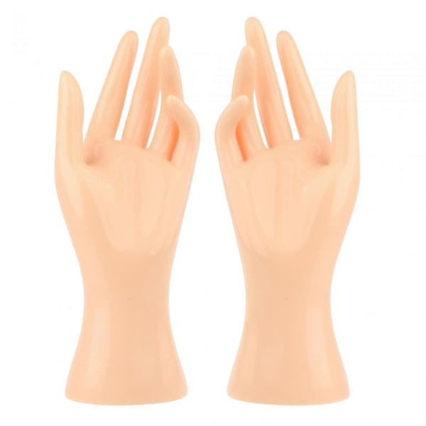 Kvinnlig Displayhand för Ringfotografering - 1 Par Beige