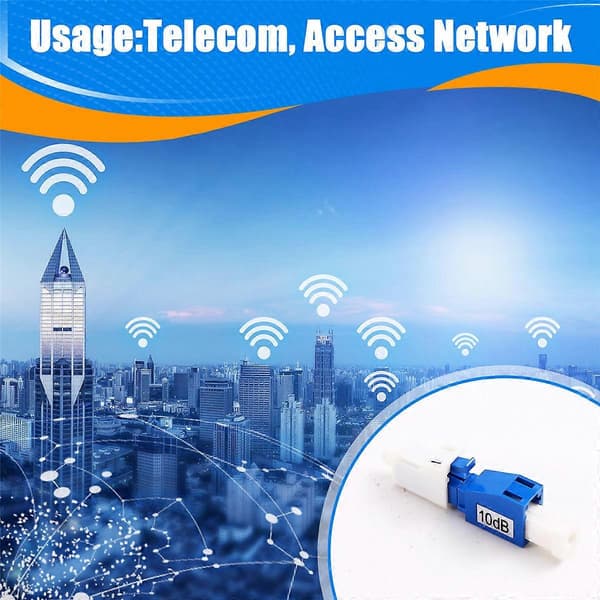 5 kpl LC UPC 10dB kuituoptinen adapteri Simplex SC UPC -liittimelle Blue