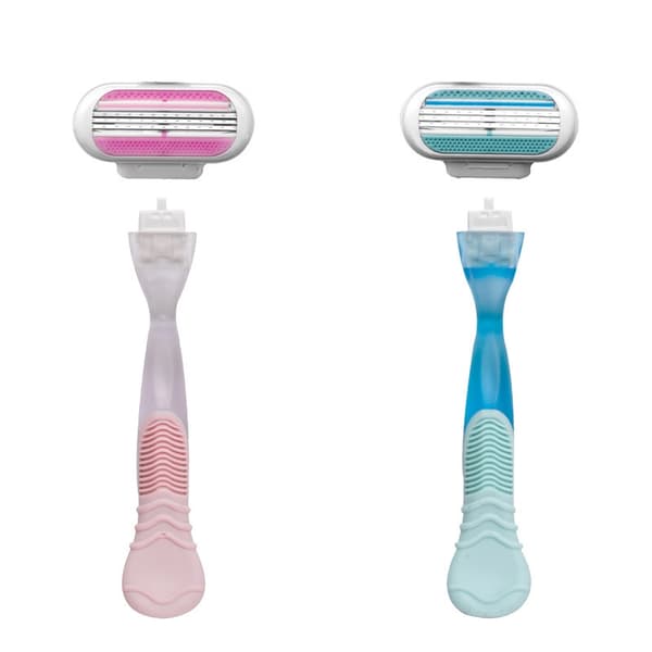 Women's Shaving Set - Handle and 4 Blades, Compatible with Gillette Venus Blå blue