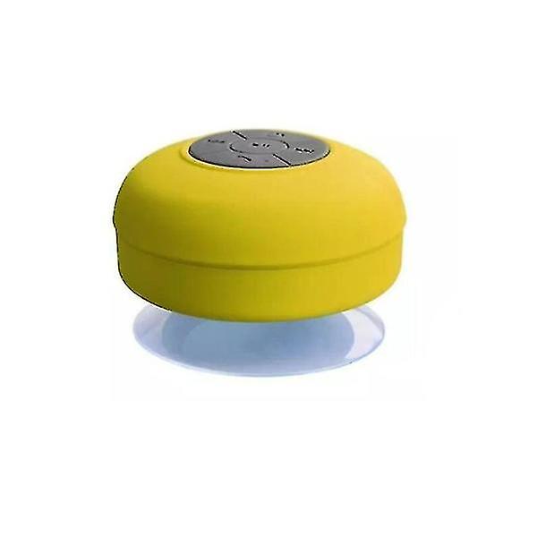Bærbar vanntett Bluetooth-høyttaler Trådløs håndfrihøyttaler for dusjer Badstrand Yellow