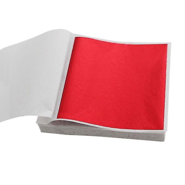 100 stk 24k bladgull ark for kunsthåndverk Design forgylling innramming skrap for gjør-det-selv kake dekorasjon Red