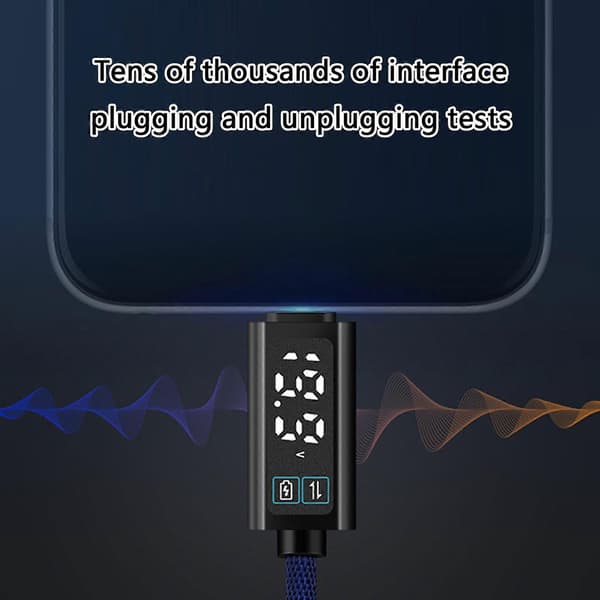 Type C-adapter 100W Ladekapasitet Synlig Strømdisplay Kobling USB C Hurtigladeadapter Konvertere Blue font