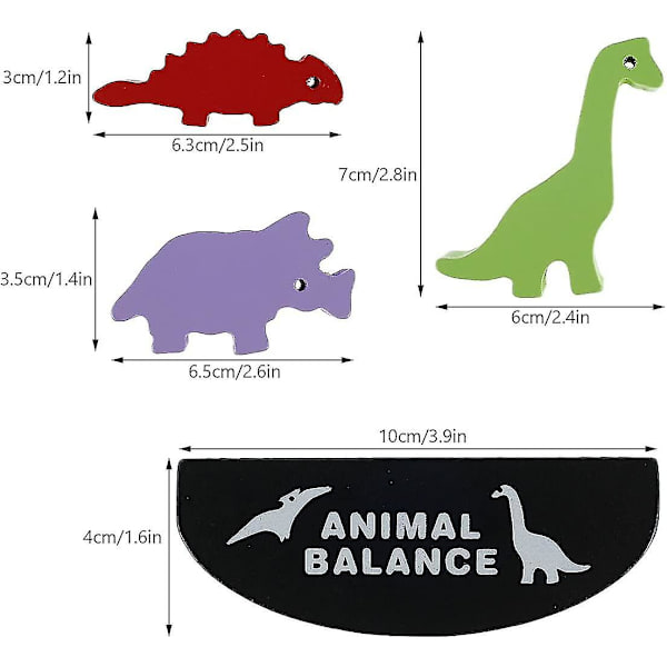 Balance-Dinosaur Legetøj Dyr Træ Byggeklodser Tidlig Uddannelse Dinosaur Stable Balance Julegave Fødselsdag Gaver Til Drenge Børn Piger