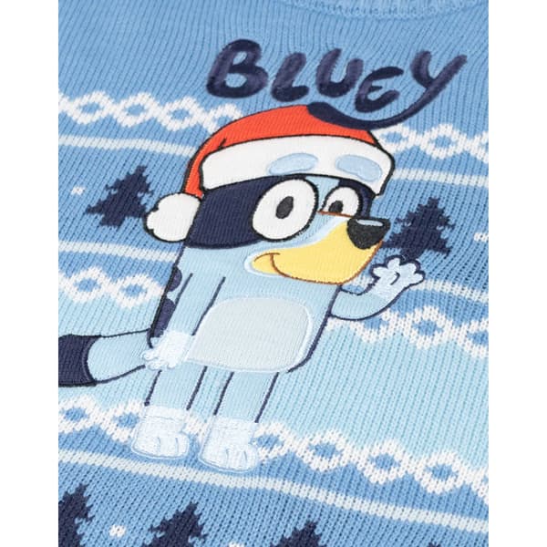 Bluey Gutter Karakter Julegenser 4-5 År Lyseblå Light Blue 4-5 Years