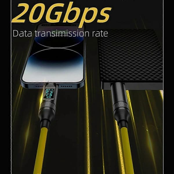 1,5 m 20 Gbps USB 3.2 Type-C datakabel 8K 60Hz PD 100W hurtiglading fullfunksjonskabel