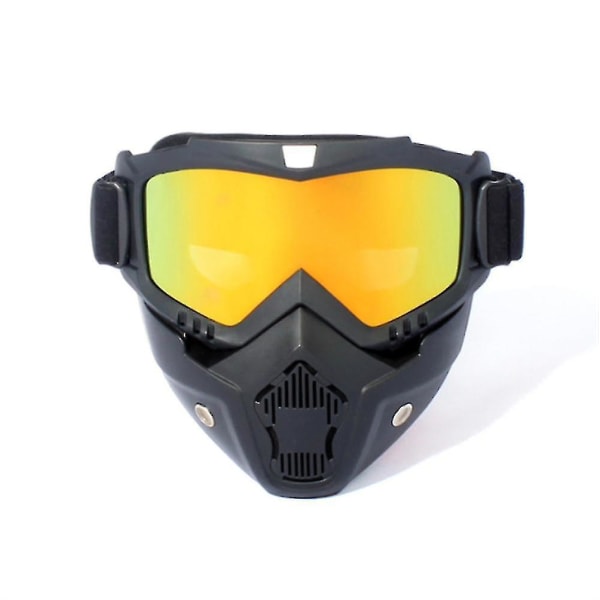 Ski Snowboard Mask Snöskoter Skidglasögon Skyddsglasögon Gold lenses