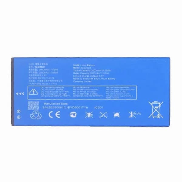 Til Alcatel 1B (2020) 3.85V 3000mAh Li-ion batterisamling (Encode: TLi028C1) (uden logo)