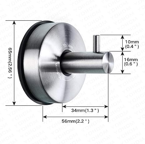 2 pcs SUS 304 Vacuum Suction Cup Hooks Stainless Steel Shower Holder