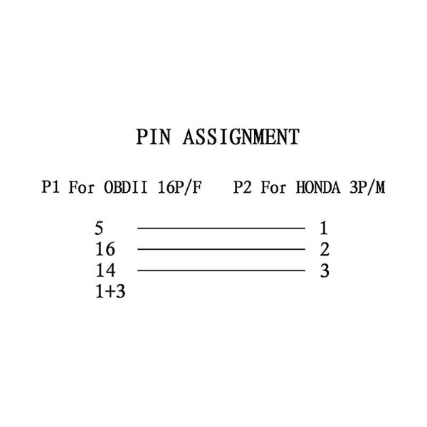 OBD2-kaapeli Hondalle 3-napaiselle OBD1-sovittimelle OBD2 OBDII Hondalle 3-napainen 16-napaiseen liittimeen Yhteensopiva Di