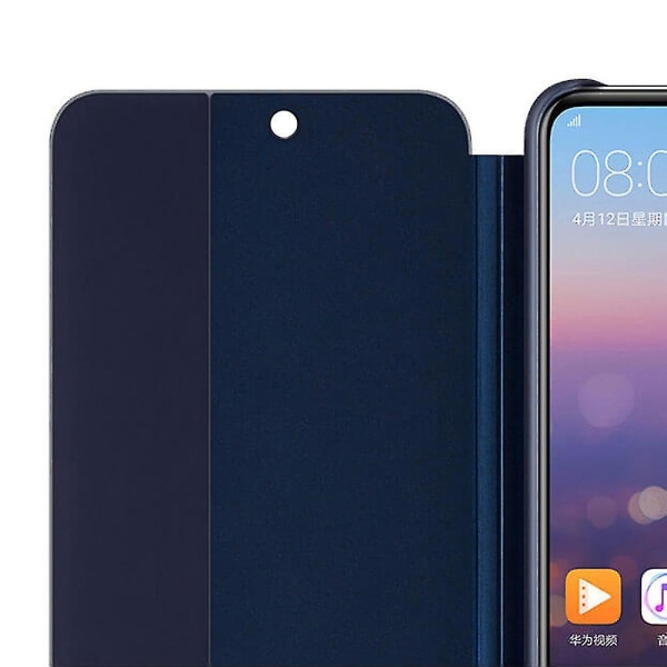 Anvend på Smart View-etui til Huawei P20 Lite Auto Sleep Wake Up Phone Flip Cover Bæretaske til H For P20 For Dark Blue