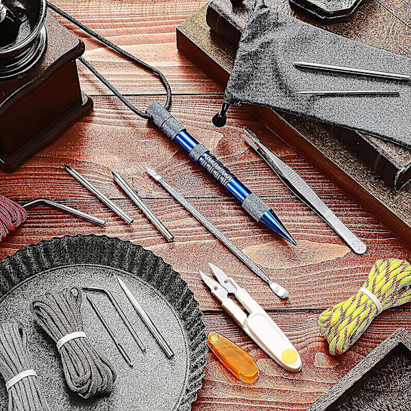 Knotter Tools, Fid Paracord Fid-set i rostfritt stål, Paracord-nål och slättverktyg för