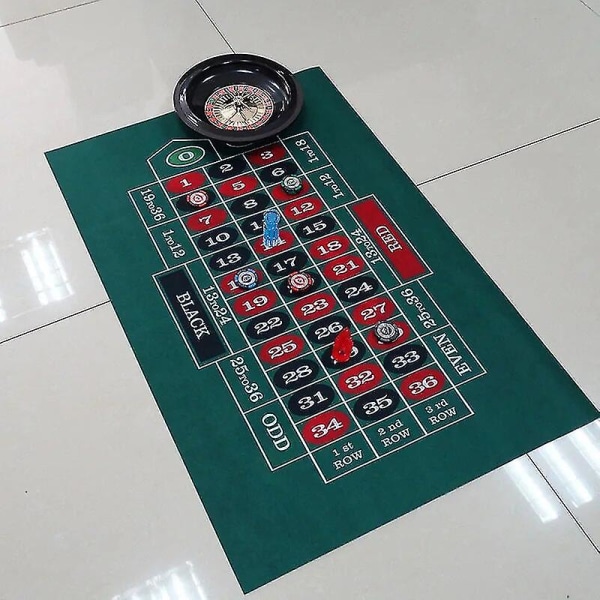 Dobbeltsidig pokerspillmatte Craps-bord og blackjack-kasinofilt Roll-up Casino Roulette bordmatte for festbarbord