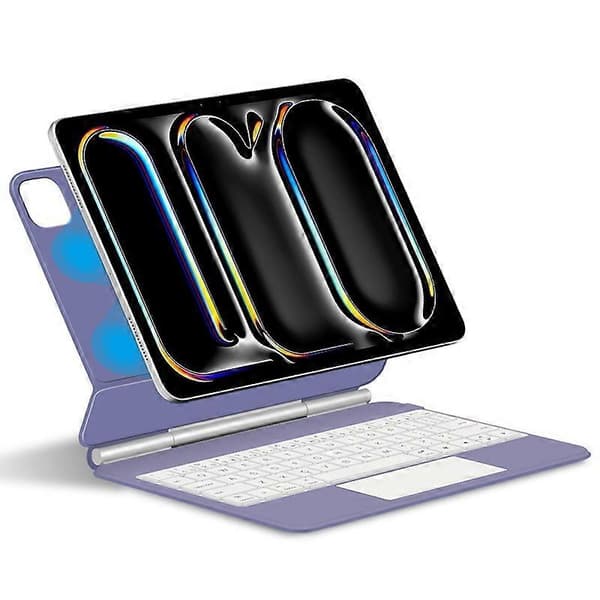 For iPad Pro 13 (2024) Magnetic Floating Bluetooth Keyboard + Leather Tablet Case