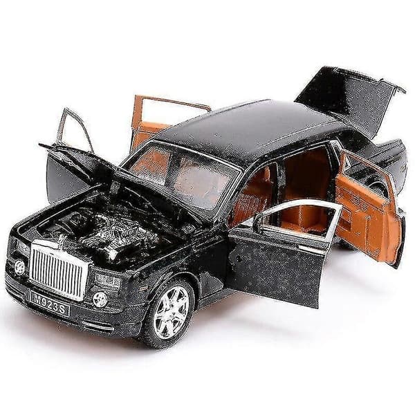 1:24 Rolls Royce Phantom Metal Bil Legetøj Legeringsbil Støbning og Legetøjsbil Børnebil Model Legetøj (Sort)