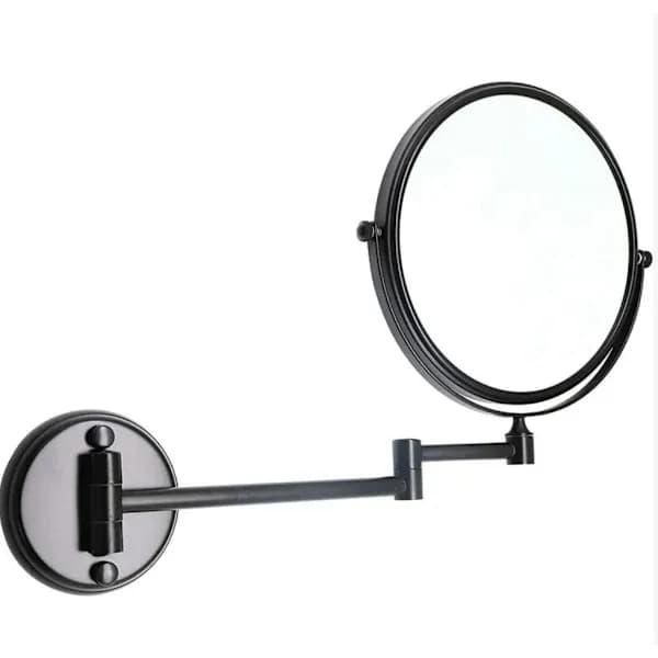 Udtrækkeligt badeværelsesspejl, foldbart makeupspejl - sort, 1 stk.