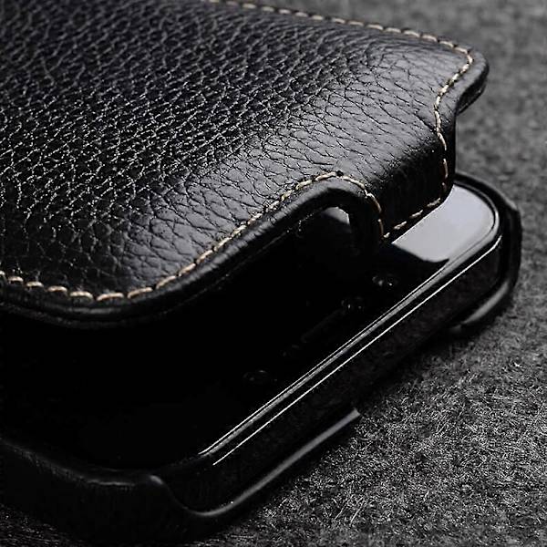 MELKCO Deksel til iPhone 15 Anti-fall Vertikal Flip Ekte Kuskinn+PC-deksel Multicolor Style C