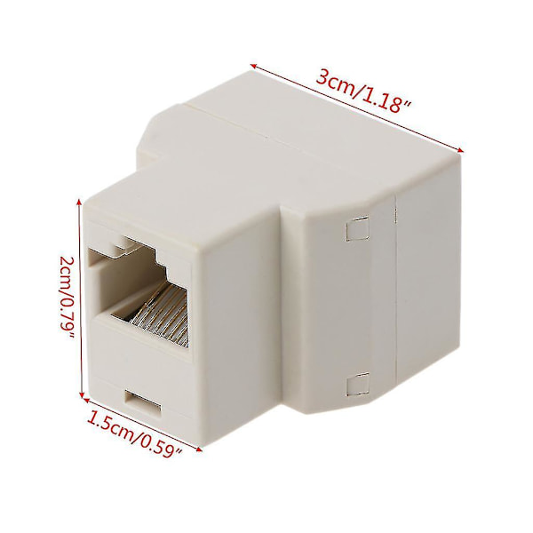 2 stk RJ45 Cat5 Cat5e Nettverk Ethernet 1 til 2 Kontakt Adapter Ft